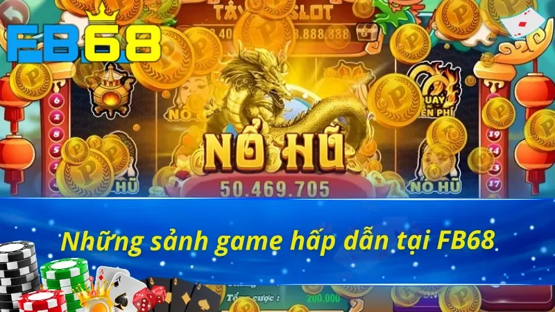 Sảnh Nổ Hũ FB68 - Thiên Đường Cho Các Tín Đồ Đam Mê 4 Sảnh game đa dạng tại nổ hũ FB68